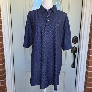 Peter Millar Hales Performance Jersey Polo Golf Blue Dots Summer Comfort